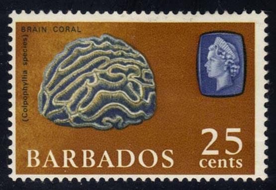 Barbados #276 Brain Coral; Unused (1.40)