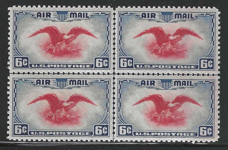 [B1044] United States U.S.  Scott # C23 1938 MNH Centerline Block Block