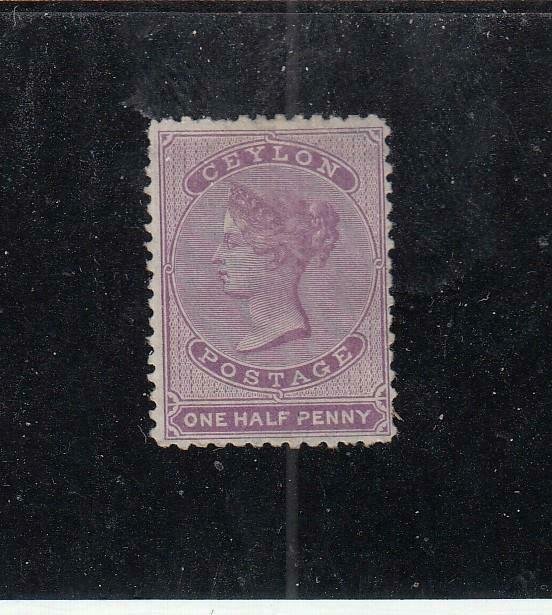 CEYLON (MK5039) # 14  VF-MNG  1/2p  QUEEN VICTORIA / LILAC   CAT VALUE $200