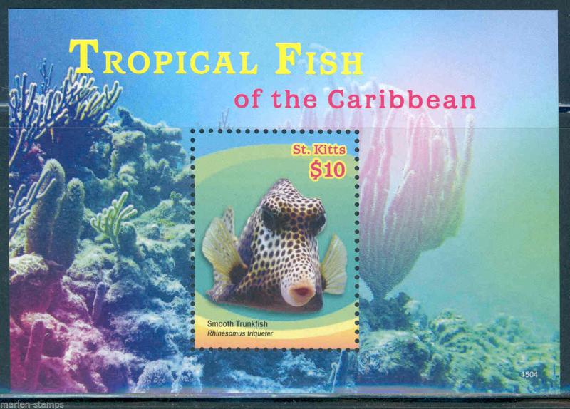 ST. KITTS 2015 TROPICAL FISH SOUVENIR SHEET II MINT NEVER HINGED 