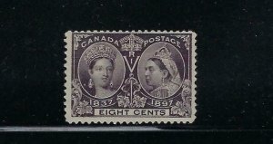 CANADA SCOTT #56 1897 JUBILEE 8 CENTS (DARK VIOLET) - MINT HINGED