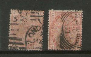 GB 1880 Queen Victoria SG 163 PL13 & PL14  FU