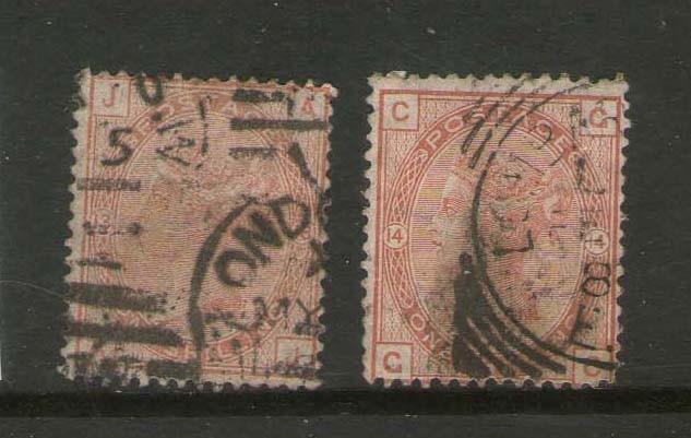 GB 1880 Queen Victoria SG 163 PL13 & PL14  FU