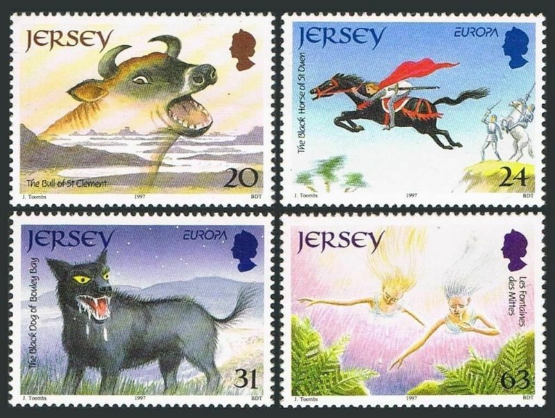 Jersey 796-799,MNH.Michel 783-786. EUROPE CEPT-1997.Tales & Legends.Bull,Horse,