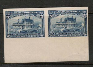 Canada #99a Extra Fine Never Hinged Imperf Pair **With Certificate**