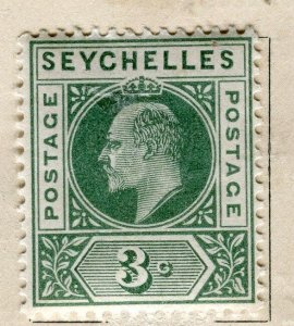 SEYCHELLES;  1903 early classic Ed VII issue Mint hinged 3c. value