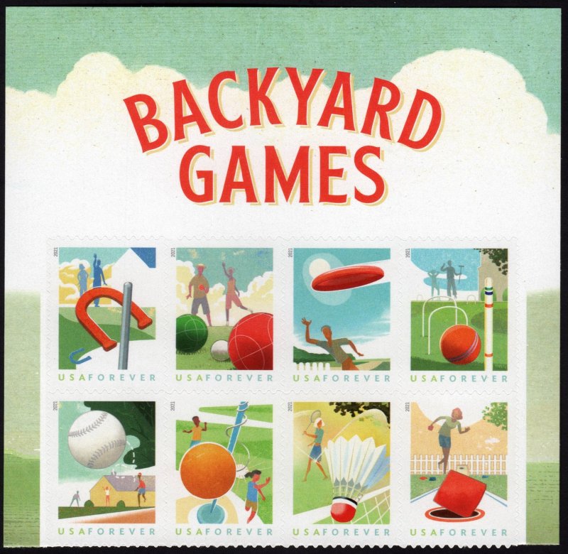 SC#5627-34 (Forever) Backyard Games Header Block of Eight (2021) SA