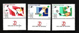 Israel-Sc#1081-3 -unused NH set with tab-Sports-Hapoel Games-1991-