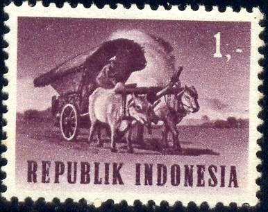 Ox Cart, Indonesia stamp SC#626 mint