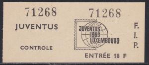 Luxembourg # 474, Juventus Philatelic Exhibition with Ticket,  NH, 1/2 Cat.