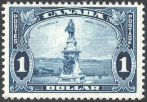 Canada SC#227 $1.00 Champlain Monument, Quebec (1935) MNH