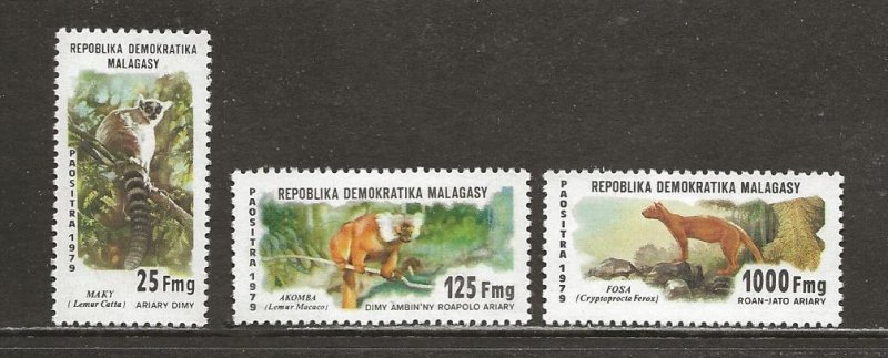 Malagasy Republic Scott catalog # 594-596 Unused Hinged