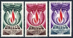 France 2O9-2O10,2O12,MNH.Mi DB 9-11. Official UNESCO 1969.Human Right Flame.