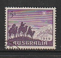 1959 Australia - Sc 334 - used VF - single - Approach of the Magi