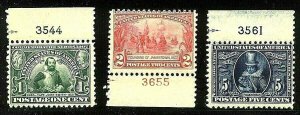 [M13]   US #328-330 Mint-Never Hinged...Fine Set of PNS Tabs...CV=$535.00