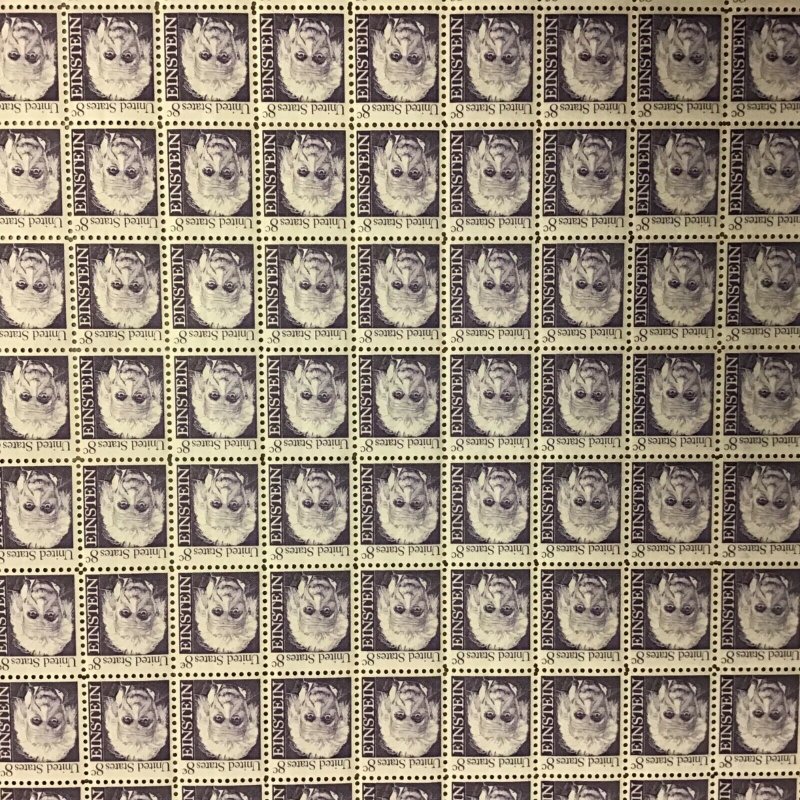  1285   Albert Einstein, Physicist.   MNH 8 cent sheet of 100.   Issued in 1966.