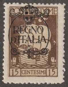 Fiume, stamp, Scott#186,  mint, hinged,  15,  centesimi,