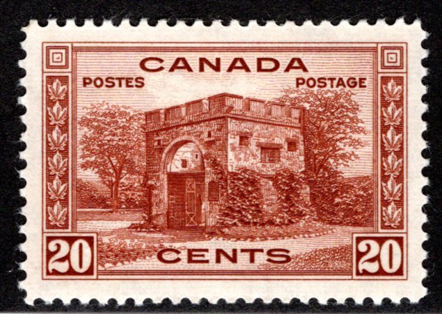 243 Scott - 20c dull violet, VF/XF, MLHOG, Fort Garry, Canada Postage Stamp