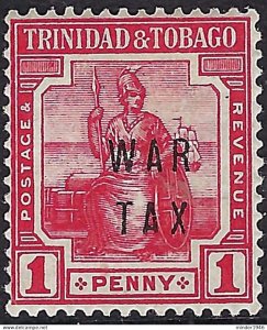 TRINIDAD & TOBAGO 1917 KGV 1d Scarlet SG185 MH