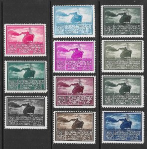 AUSTRIA 1933 WIPA 1933 Stamp Exhibition SHIP Label Set MNH