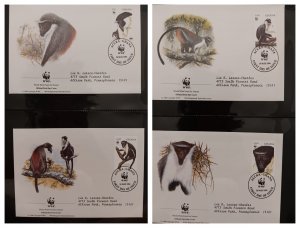 O) 1994 GHANA, WWF - WORLD WILDLIFE FUND, DIANA MONKEY. FDC XF