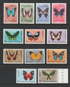 Papua New Guinea 1966 Butterflies Scott # 209 - 220 MH