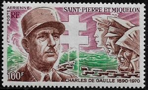 St Pierre & Miquelon #C50 MNH Stamp - Charles de Gaulle