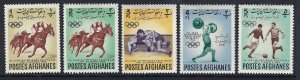 Afghanistan Sc #599-603: 4th Asian Games, Djakarta, 1962 MLH