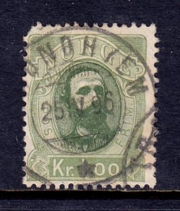 Norway - Scott #32 - Used - Rnd. cnr. UL, minor paper adhesion/rev. - SCV $12