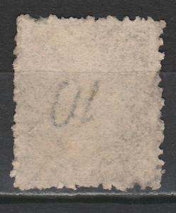 TASMANIA 1870 QV 10D PERF 11.5 WMK 10 INVERTED USED