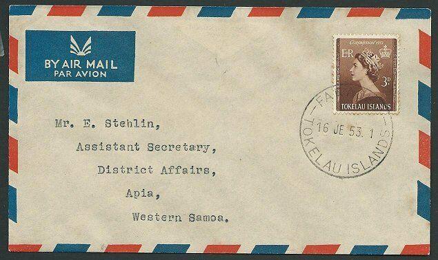 TOKELAU IS 1953 Coronation FDC FAKAOFO cds.................................43379