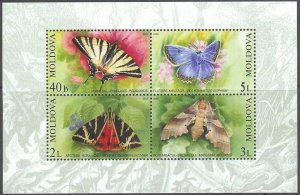 2003 Moldova 459-462/B28 Butterflies 12,00 €