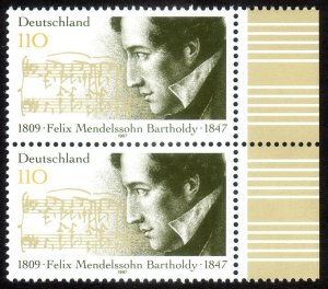 1997, Germany 110pfg, MNH pair, Sc 1980, Mi 1953