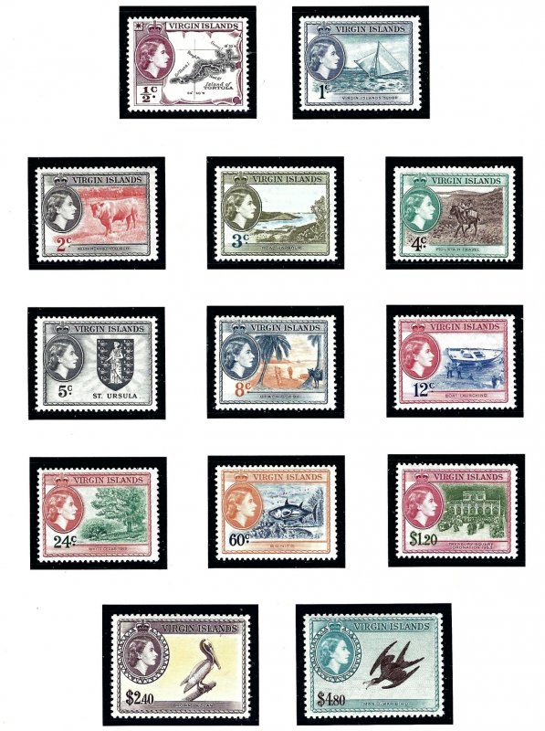 British Virgin Is 115-27 MNH 1956 Definitive Set    (ap1289)