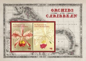 St. Vincent 2014 - Orchids of the Caribbean, Flowers - Sheet of 2 Stamps - MNH