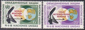 United Nations 188-9 1968 WMO Cpl MNH