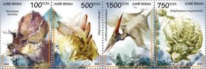 Guinea-Bissau - 2020 Dinosaurs, Stegosaurus - 4 Stamp Strip - GB200504a