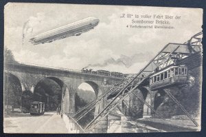1909 Sarmen Germany RPPC Postcard Cover To Toledo OH USA Z3 Zeppelin In Flight