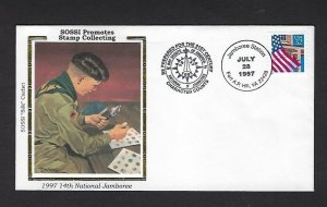 1997 US Boy Scout National Jamboree small cancel SOSSI silk Stamp Collecting