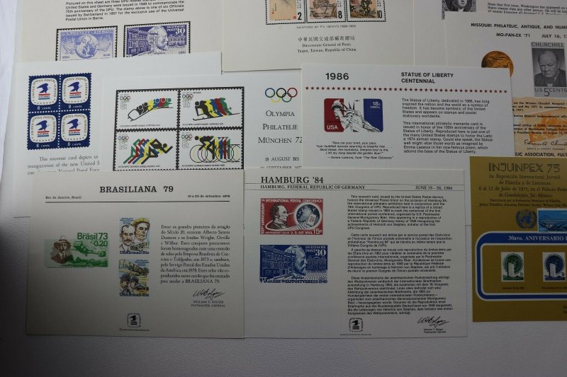 WW US Philatelic Exhibition stamp club Souvenir card sheet pages lot reprint