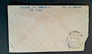 1945 RAF Post 3 Bangalore To Bombay India RAF Censor Soldiers Free Mail Cover