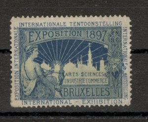 POSTER STAMP -  INTERNATIONAL EXIBITION BRUXELLES 1897 