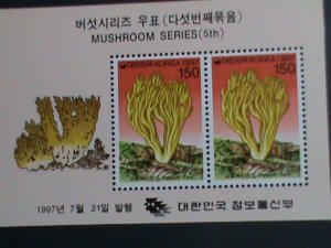​KOREA STAMP:1997 LOVELY BEAUTIFUL MUSHROOM MNH S/S SHEET. VERY FINE