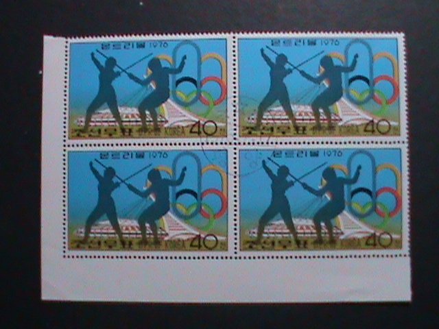 ​KOREA-1976- 21ST OLYMPIC GAMES-MONTREAL CTO IMPRINT LARGE BLOCK-VERY FINE