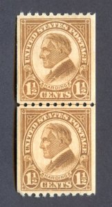 US Scott 605 Line Pair Mint OG LH VF