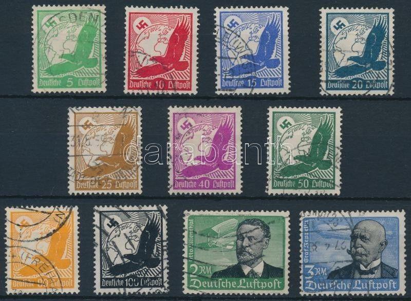 Germany stamp Airmail stamp set Used 1934 Deutsches Reich Mi 529-539 x WS232019