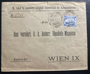 1911 Consulate Austro Hungarian Alexandria Egypt Diplomatic Cover To Vienna