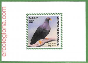 B1223 - BURUNDI - MISPERF ERROR Stamp Sheet - 2023 - Birds. Pigeons-