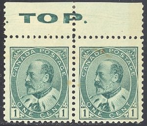 Canada #89iv hairlines and TOP imprint  Mint  F-VF NH - RRR