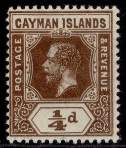 CAYMAN ISLANDS GV SG40, ¼d brown, M MINT. 
